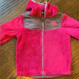 North Face Hot Pink Fleece Zip Up Jacket Size 3T